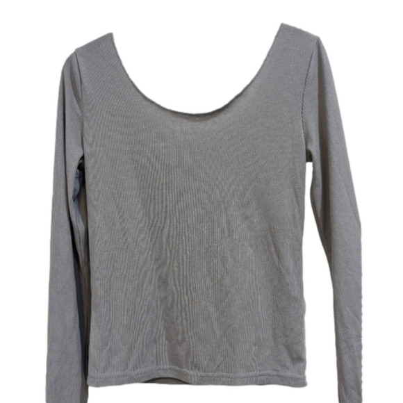 Dazy grey long sleeve off shoulder top, size medium - Picture 1 of 3